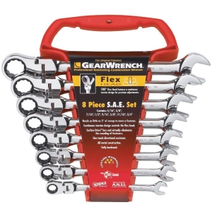 GearWrench 9701 Ratcheting Spanner Set Flexhead imperial 8 Pieces